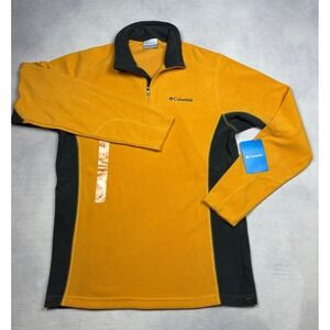 Columbia Mens Pine Ridge Half Zip Fleece Pullover Orange‎ Black XM6279 XS NEW